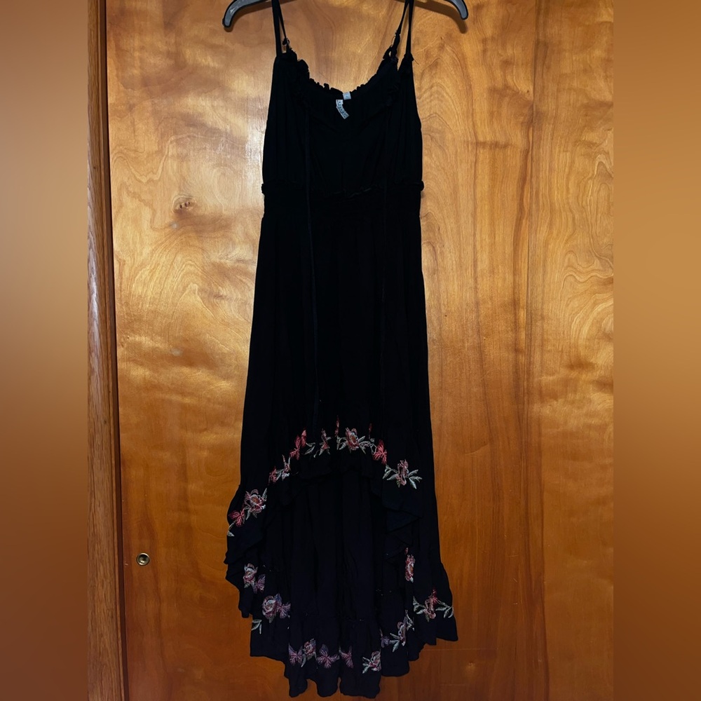 Elegant Black Floral Women's Dress